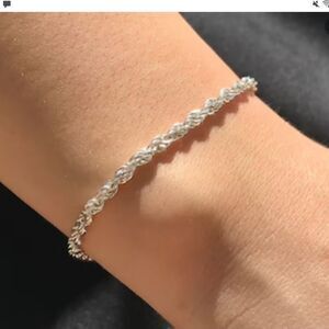 925 sterling silver plated minimalist silver rope serpentine rope bracelet